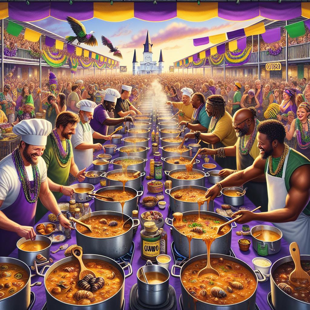 Mardi Gras themed gumbo cookoff