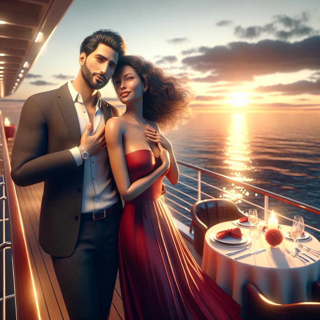 Couple enjoying Valentine's cruise