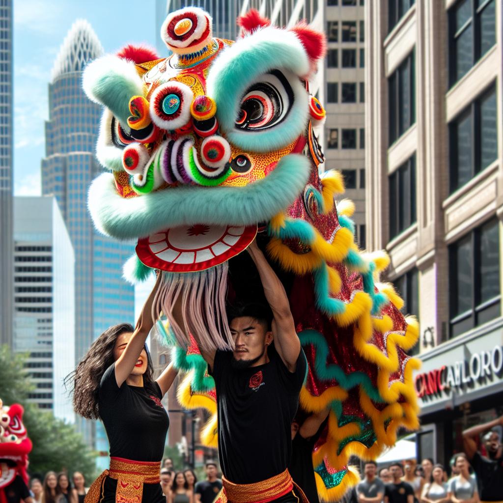 Lion dance performance in Charlotte