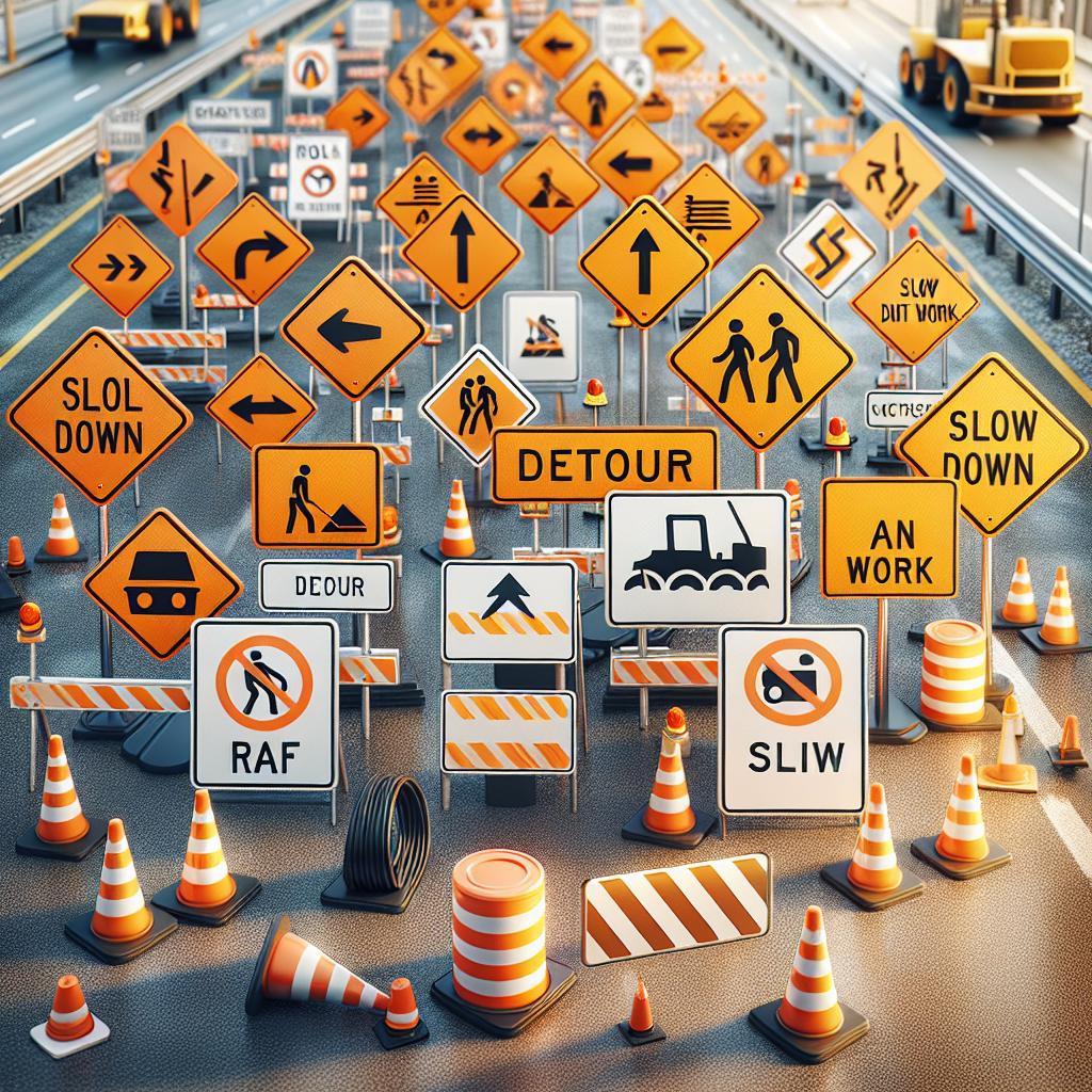 Road safety construction signage