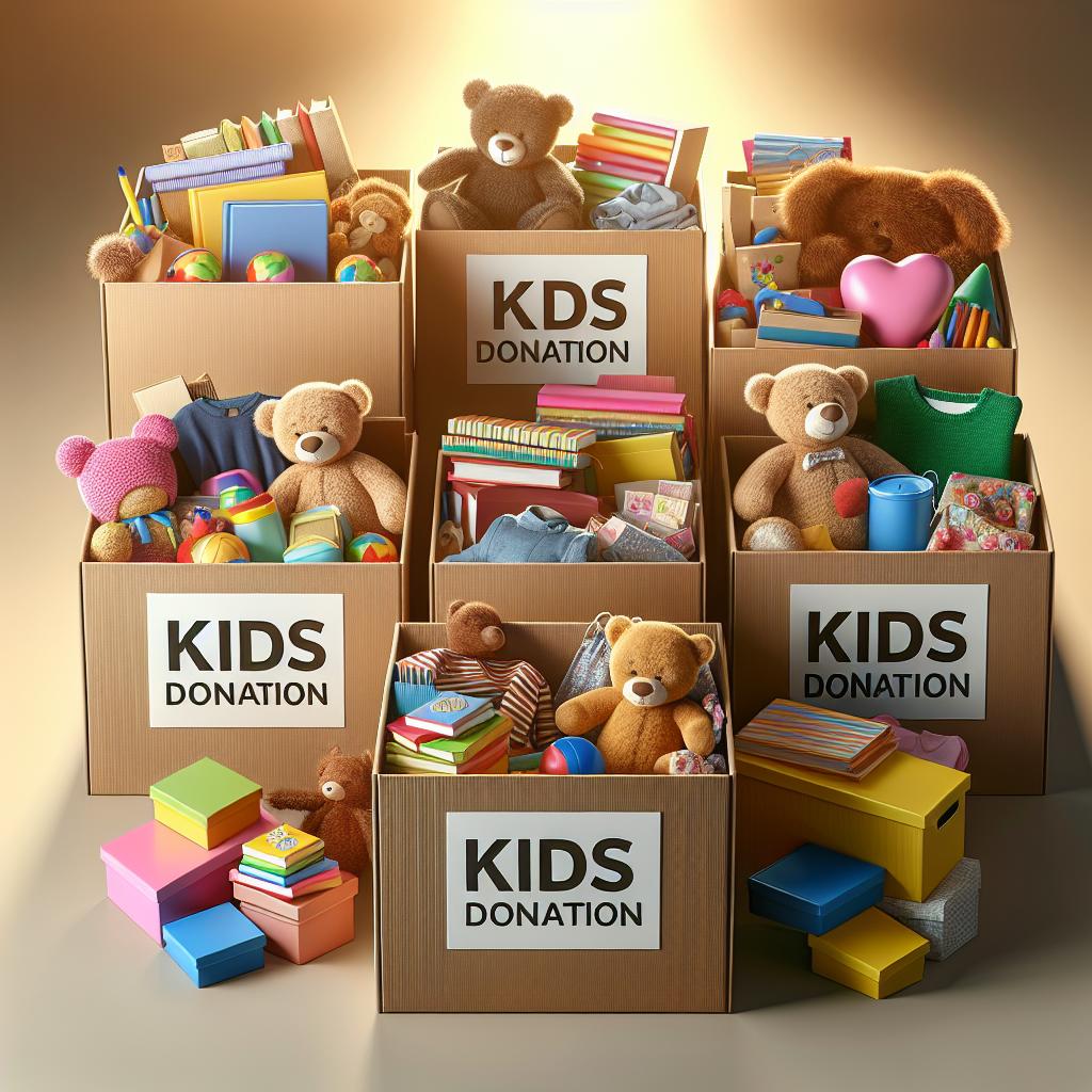 Kids items donation boxes