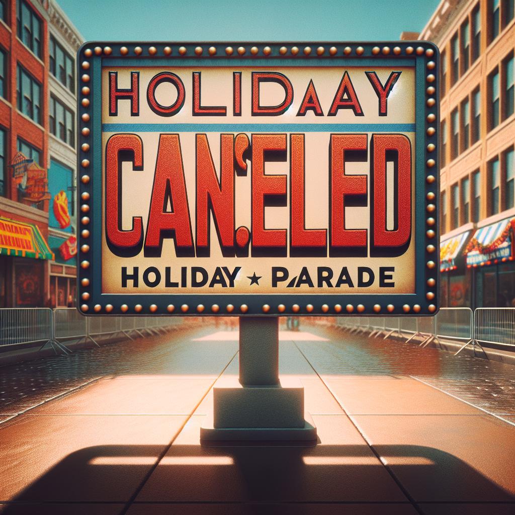 Canceled holiday parade sign