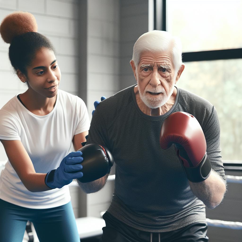 Parkinson's patient boxing training