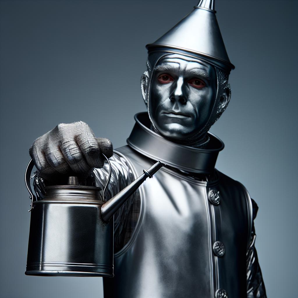 Actor practicing Tin Man role