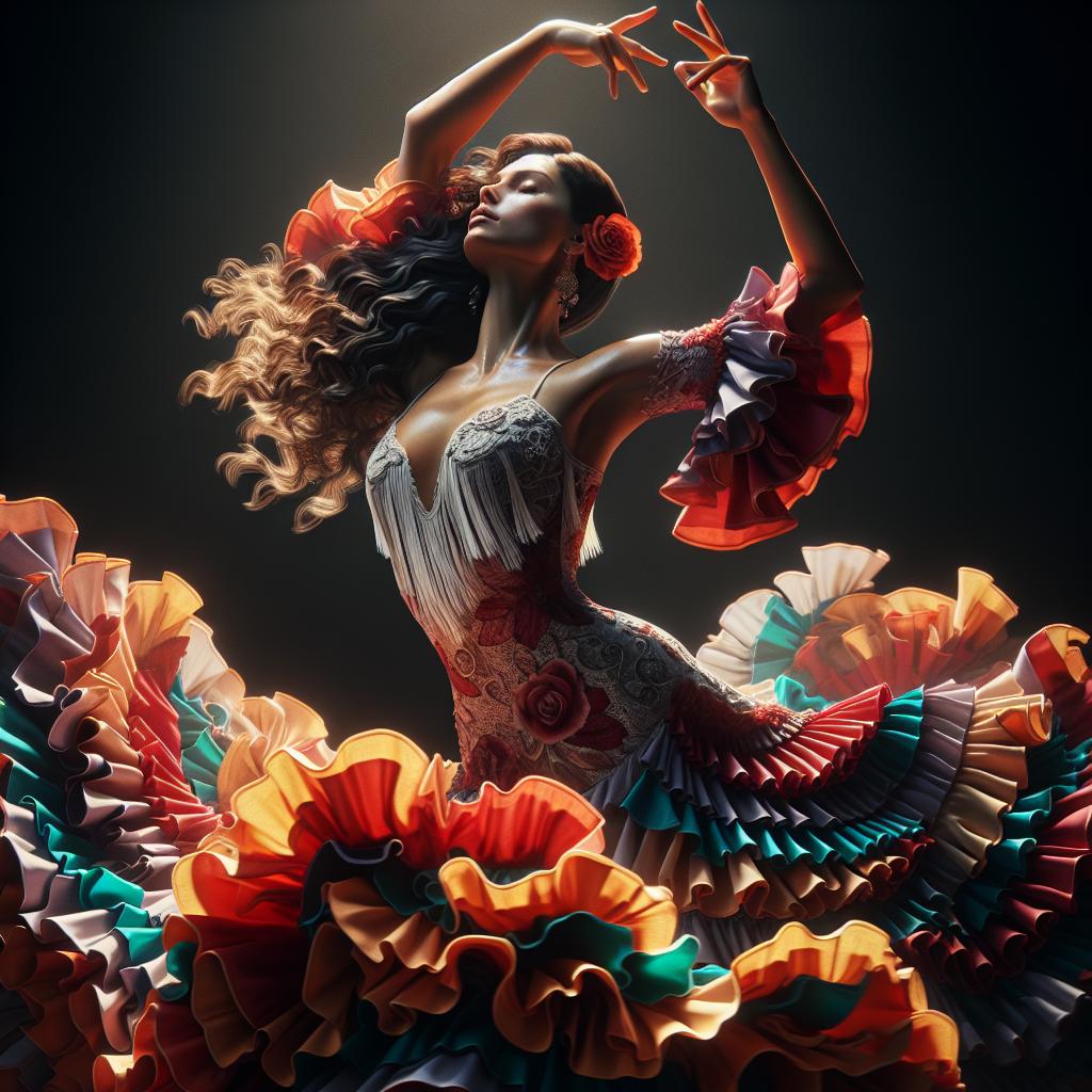 Flamenco dancer performing passionately