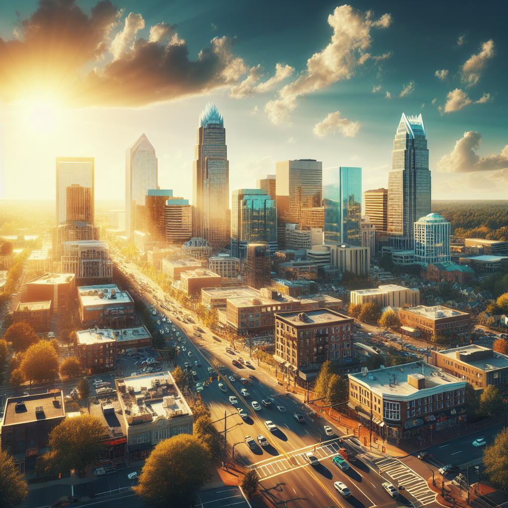 Charlotte city under sunshine