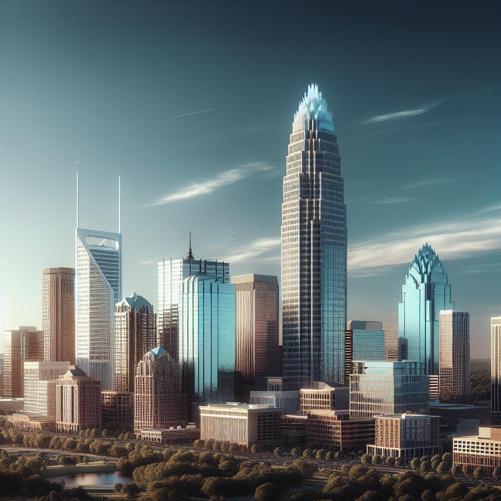 Charlotte city skyline scene