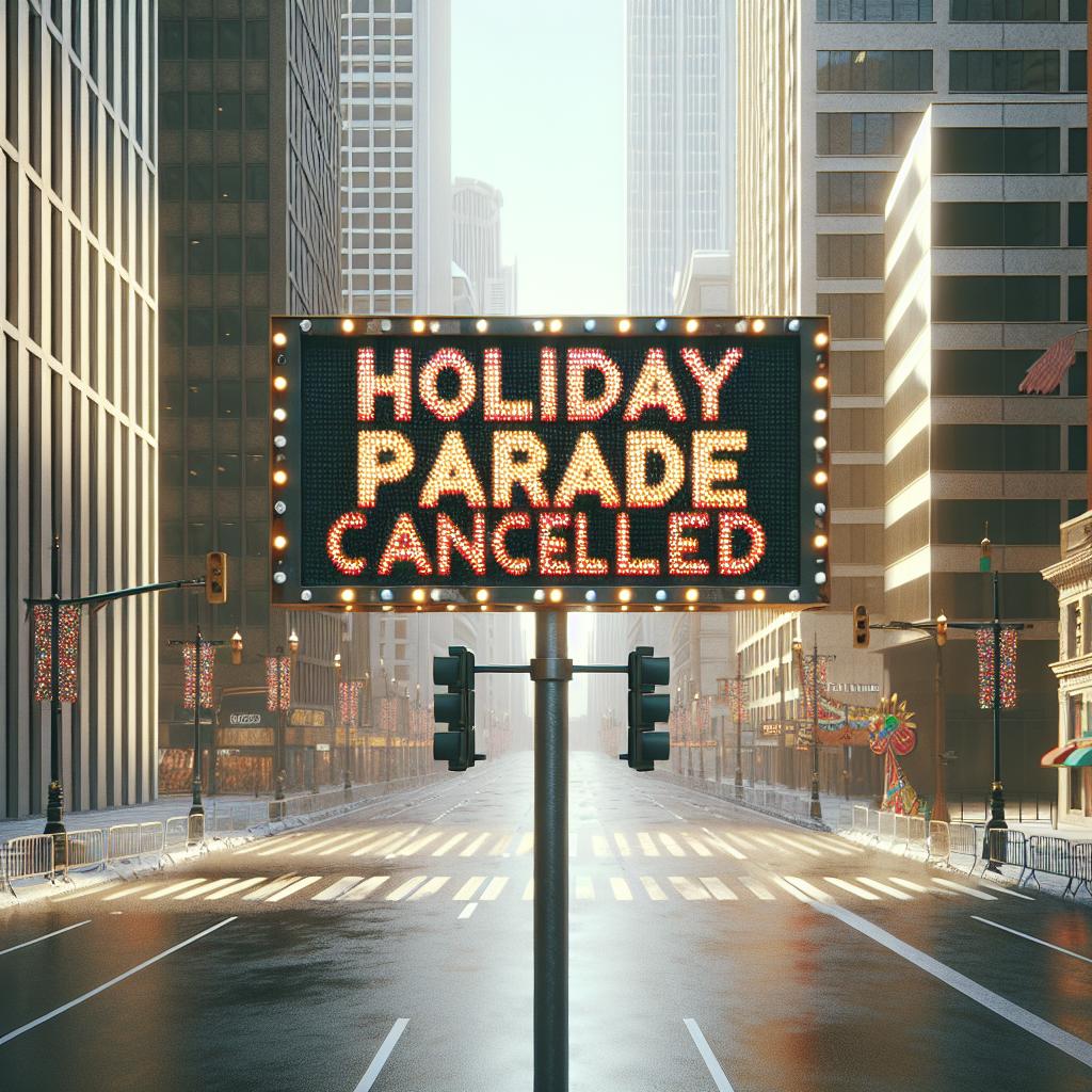 Cancelled Holiday Parade Sign