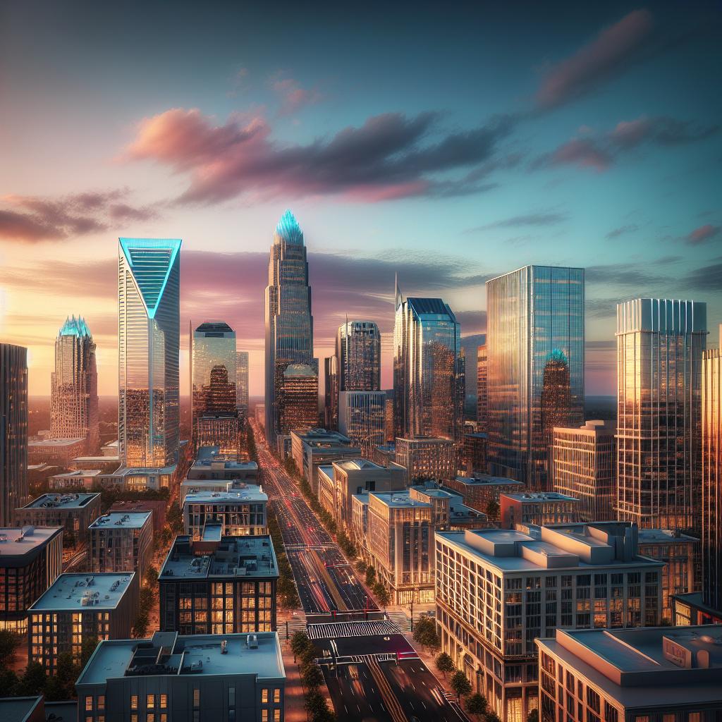 Rooftop view of Charlotte skyline