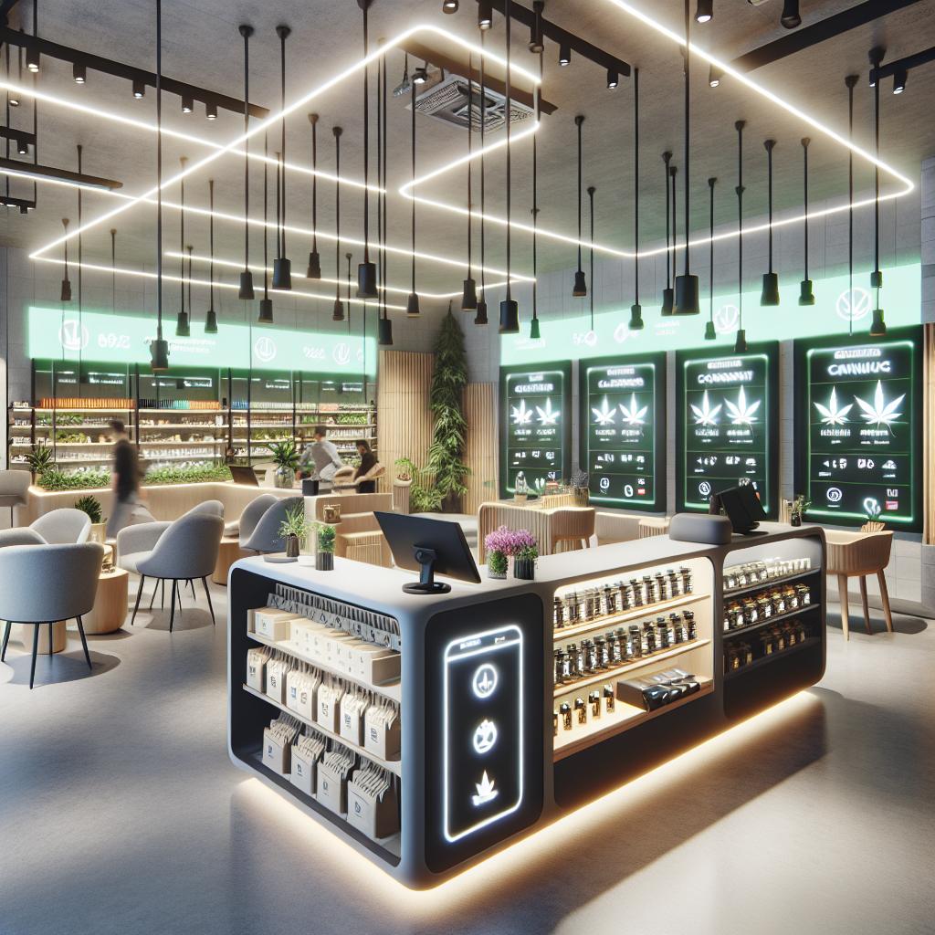 Modern cannabis retail concept.