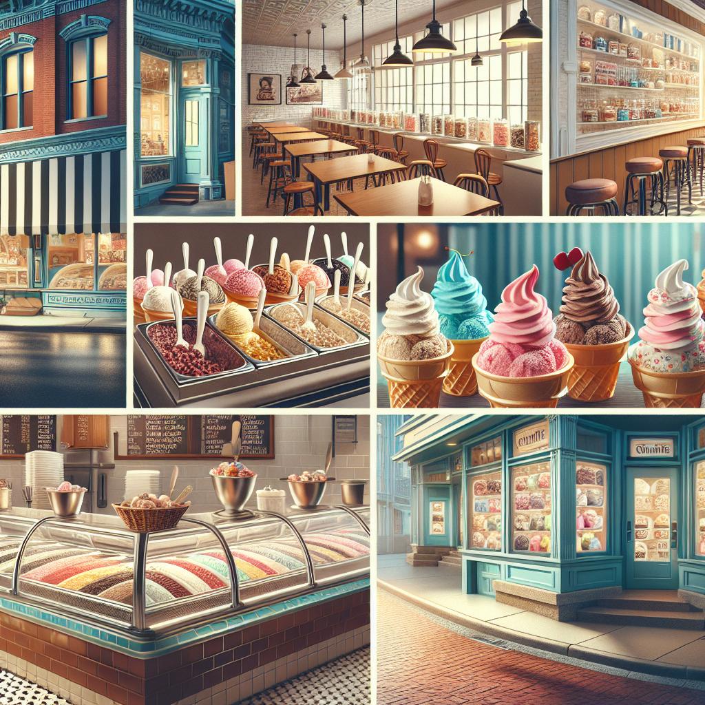 Charlotte ice cream parlors collage