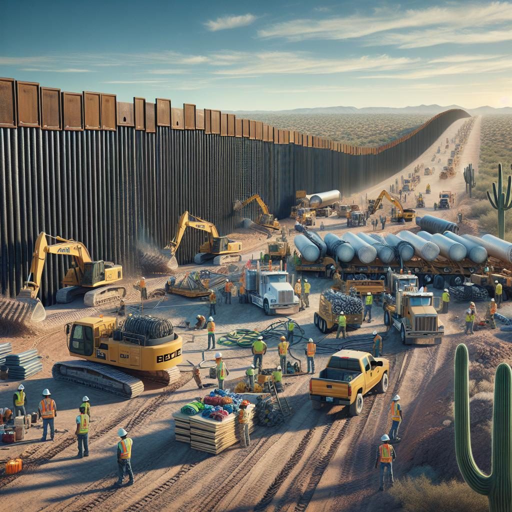 Texas border barrier construction.