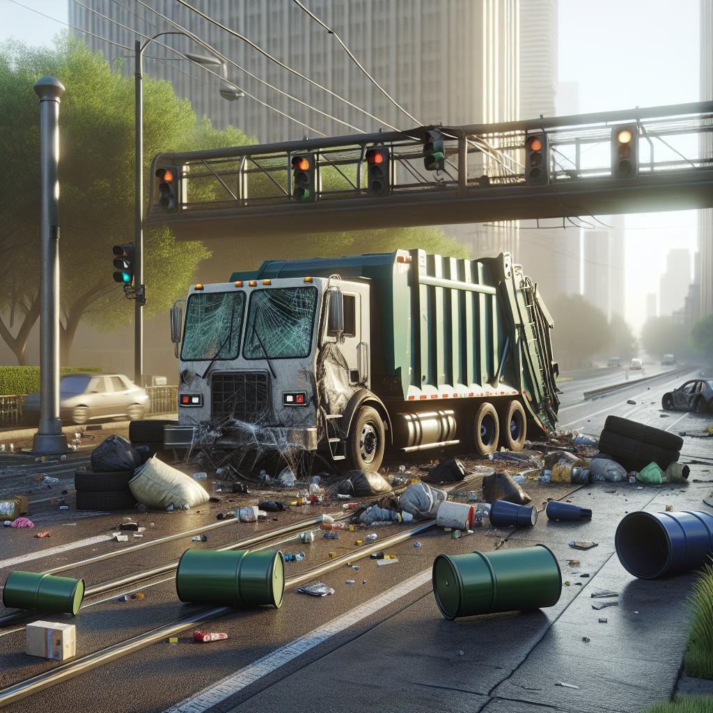 Garbage Truck Accident Scene