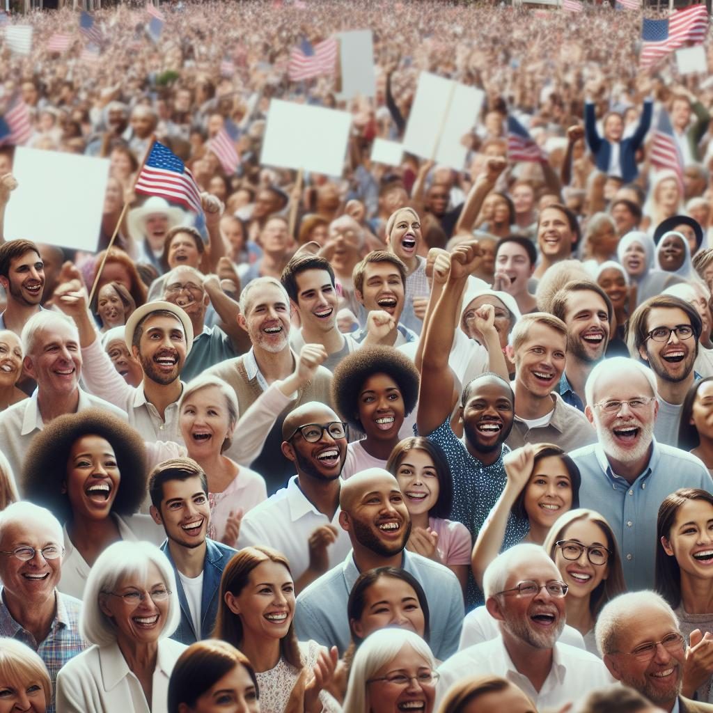 Political Rally Excitement