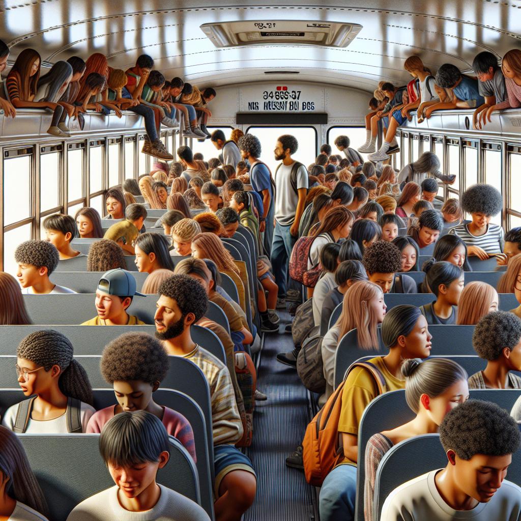 Overcrowded School Bus