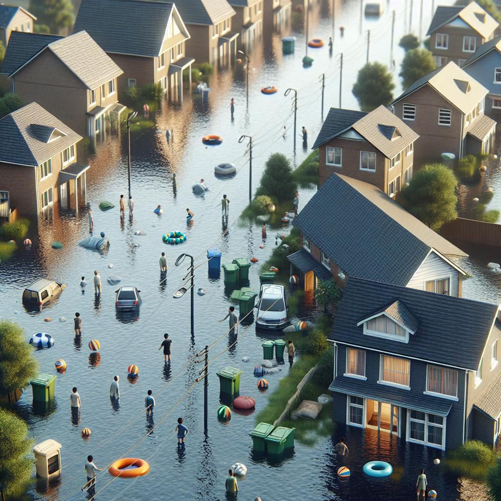 Flooded residential street