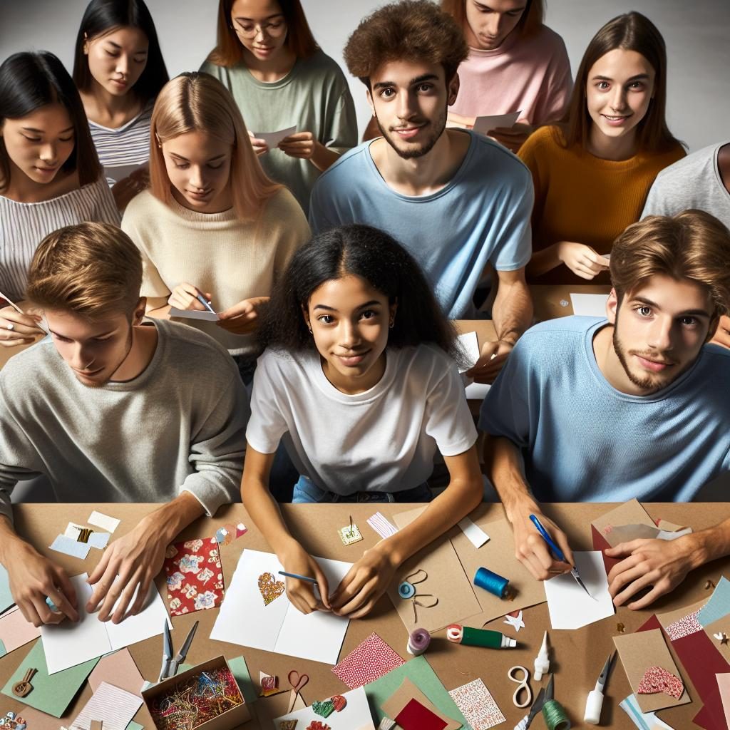 Students Making Cards