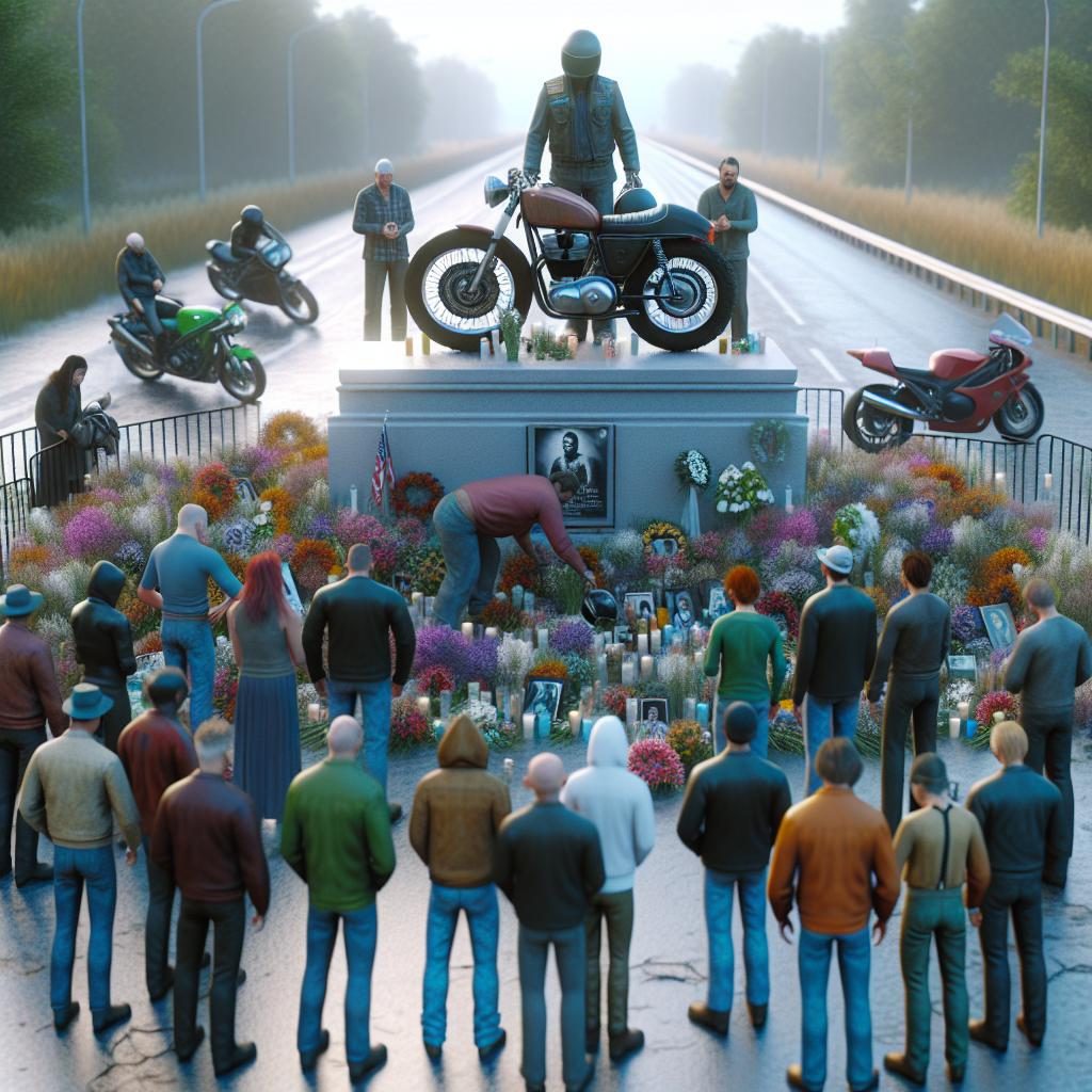 Motorcycle memorial tribute