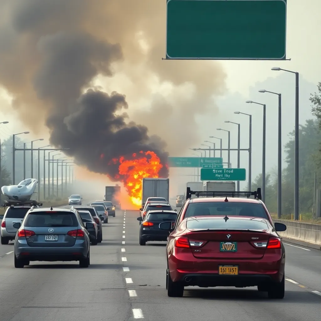 Vehicle Fire Causes Major Traffic Disruption on I-77 in Charlotte