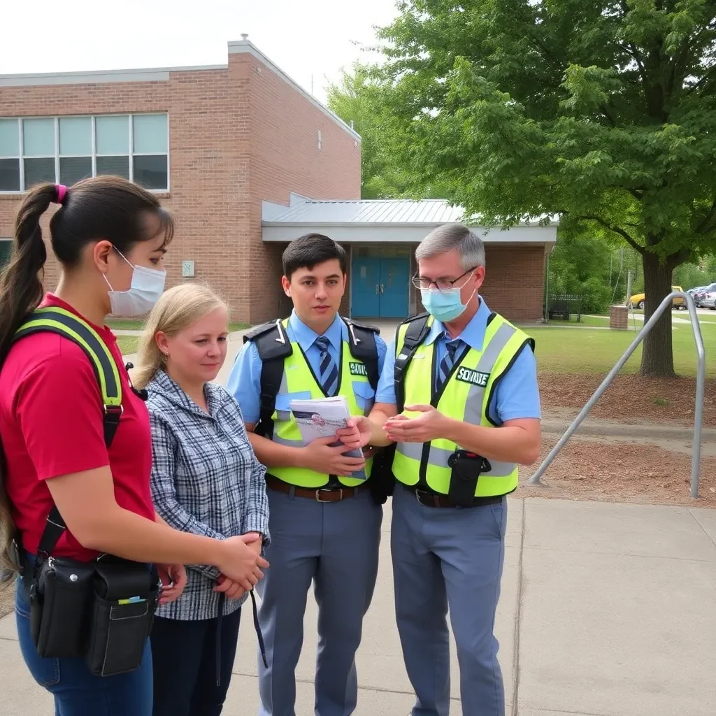 School security measures with reassuring community atmosphere.