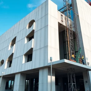 Construction of Raleigh's new City Hall with precast concrete panels