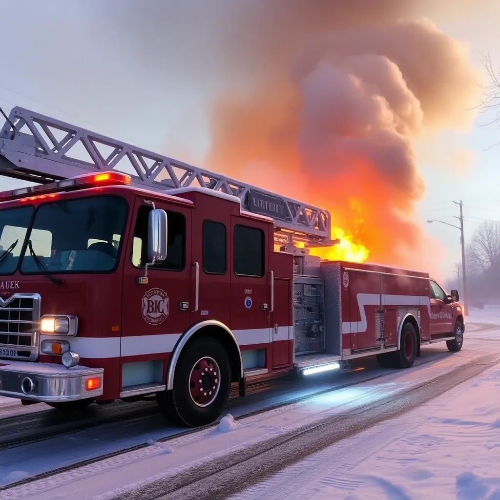 Firefighters Tackle Early Morning Blaze in Freezing Charlotte Conditions