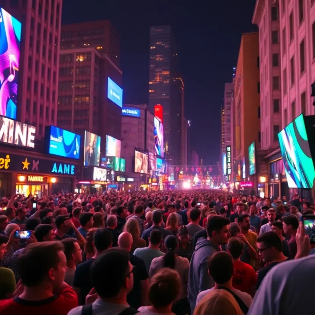 Crowd enjoying concerts in Charlotte during December.