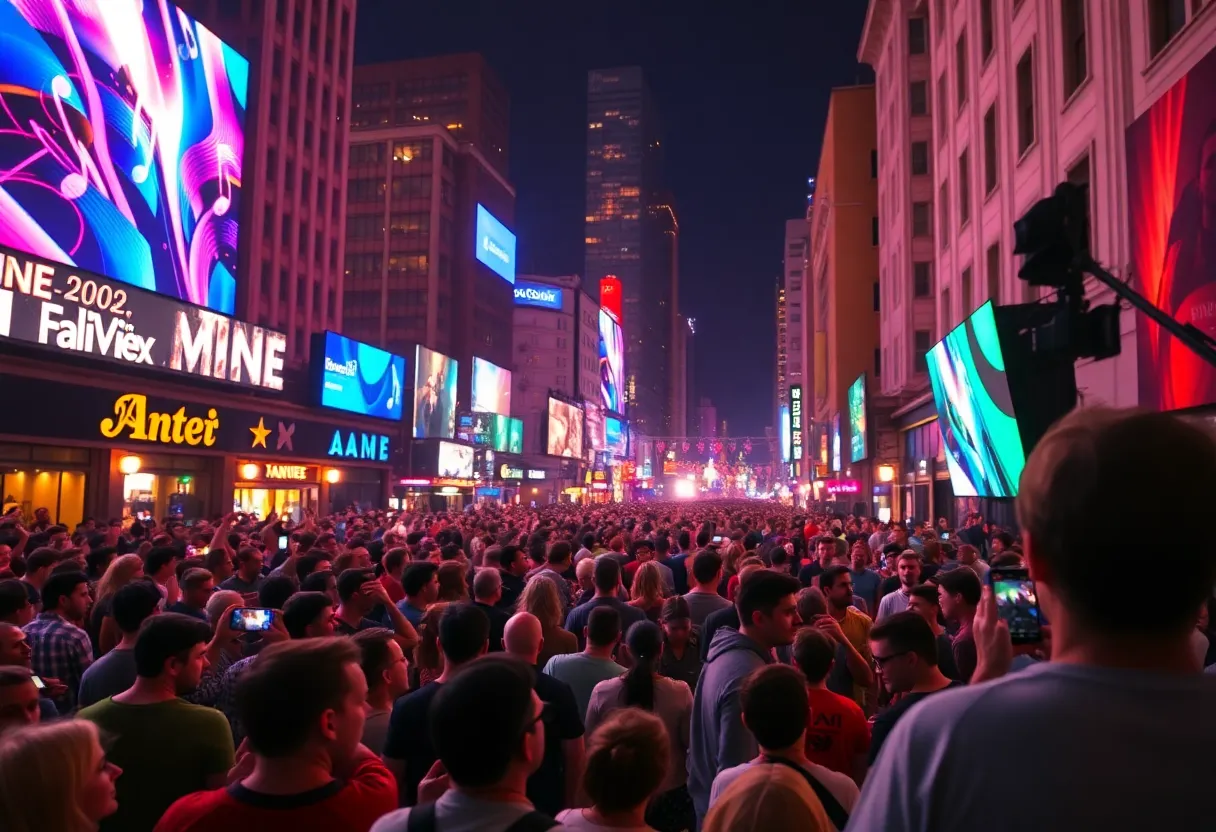 Crowd enjoying concerts in Charlotte during December.