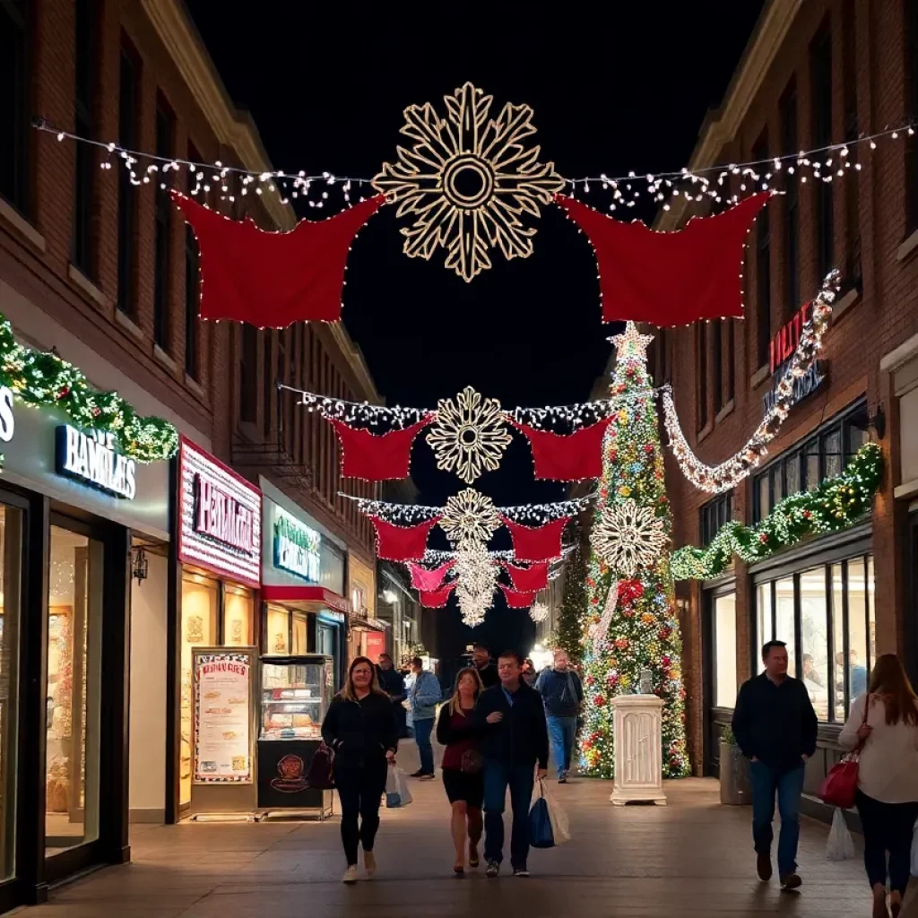 Shoppers in Charlotte during the holiday season.