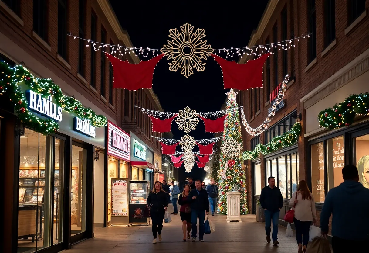 Shoppers in Charlotte during the holiday season.