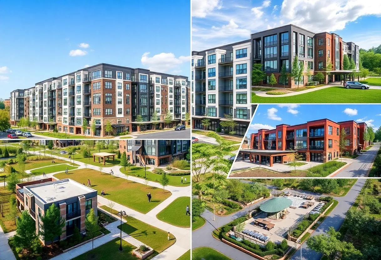 New apartment complexes in Charlotte reflecting the housing boom