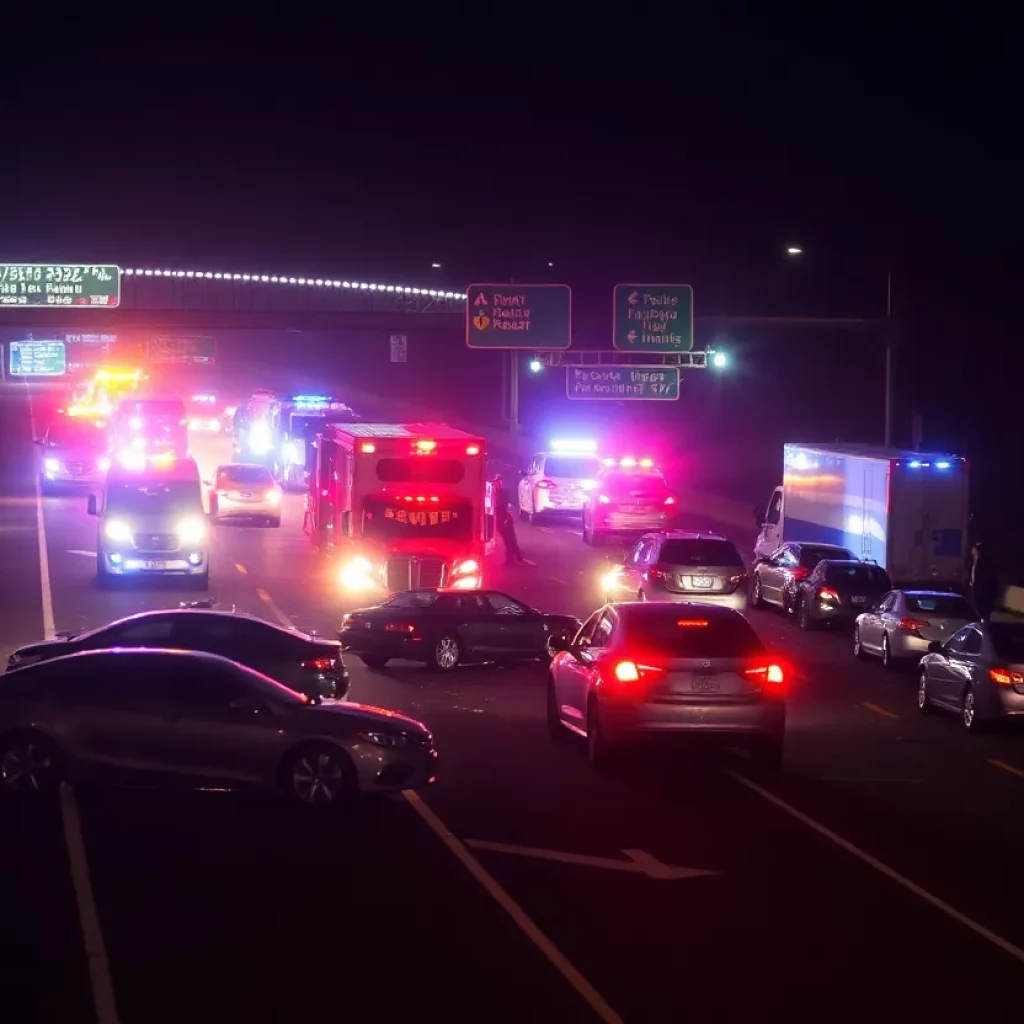 Scene of a multiple vehicle crash on Interstate 85 in Charlotte on Christmas Eve