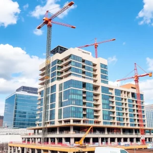 Construction of a new hospital tower in Charlotte