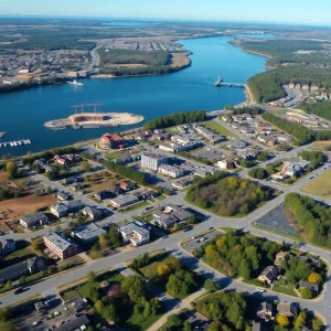 Aerial view of Mooresville's exciting developments including new homes and mixed-use projects