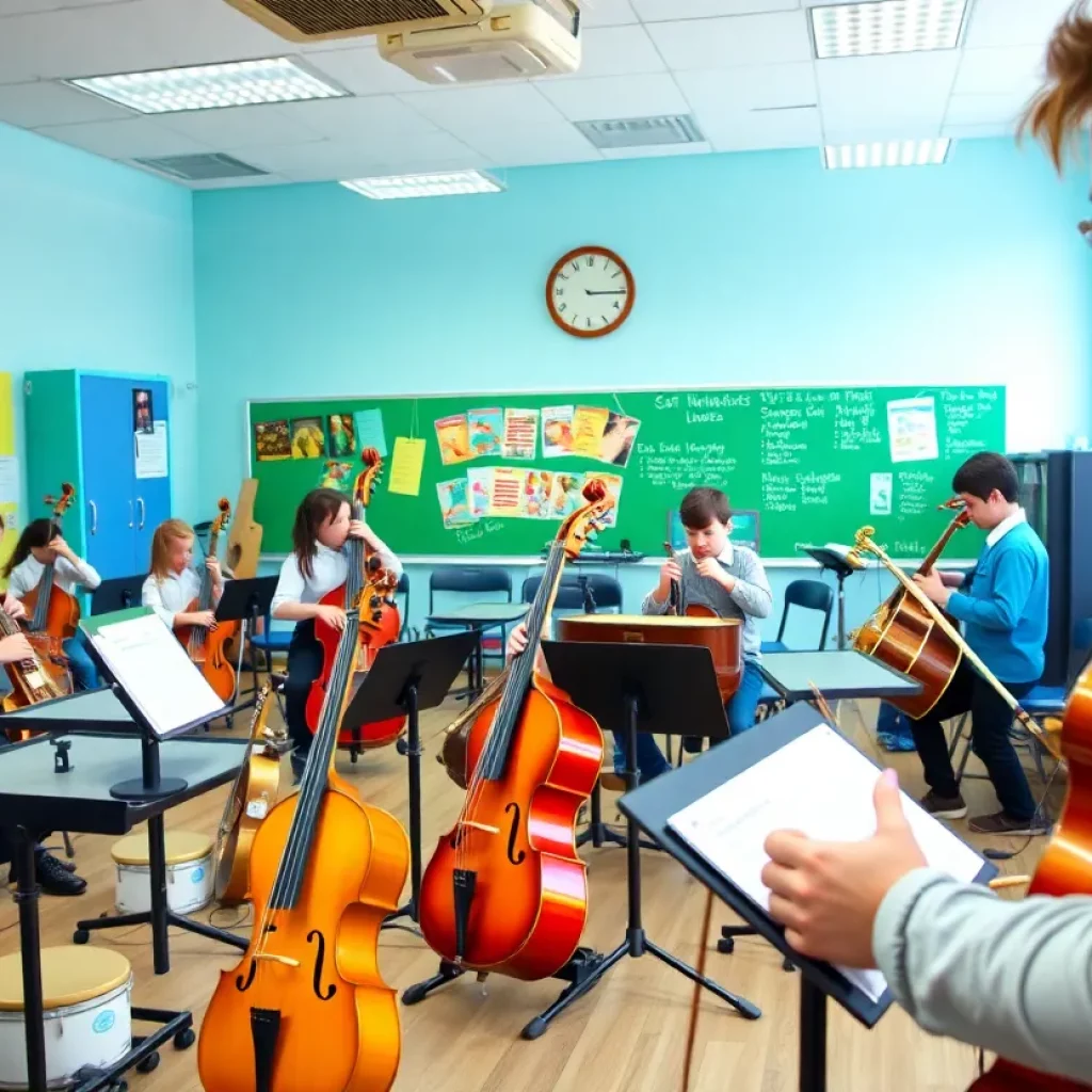 Music education room at Charlotte Catholic Schools