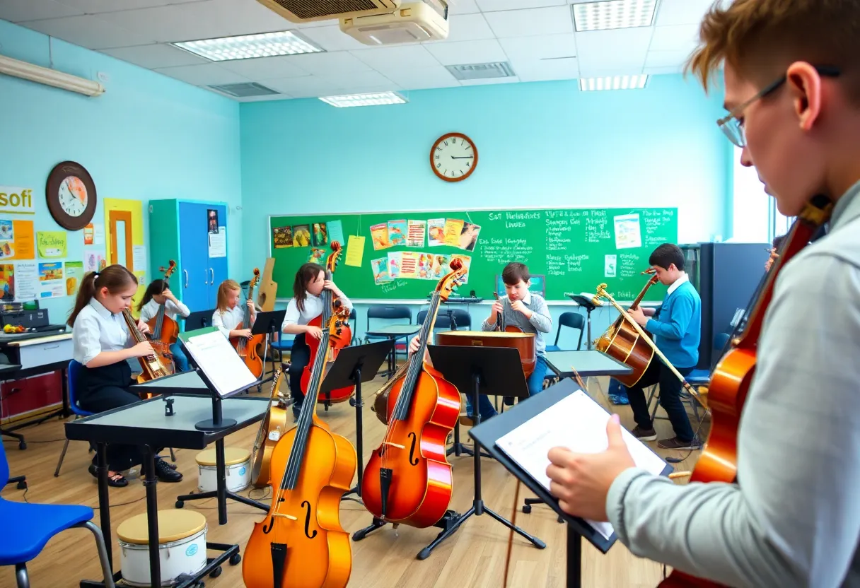 Music education room at Charlotte Catholic Schools