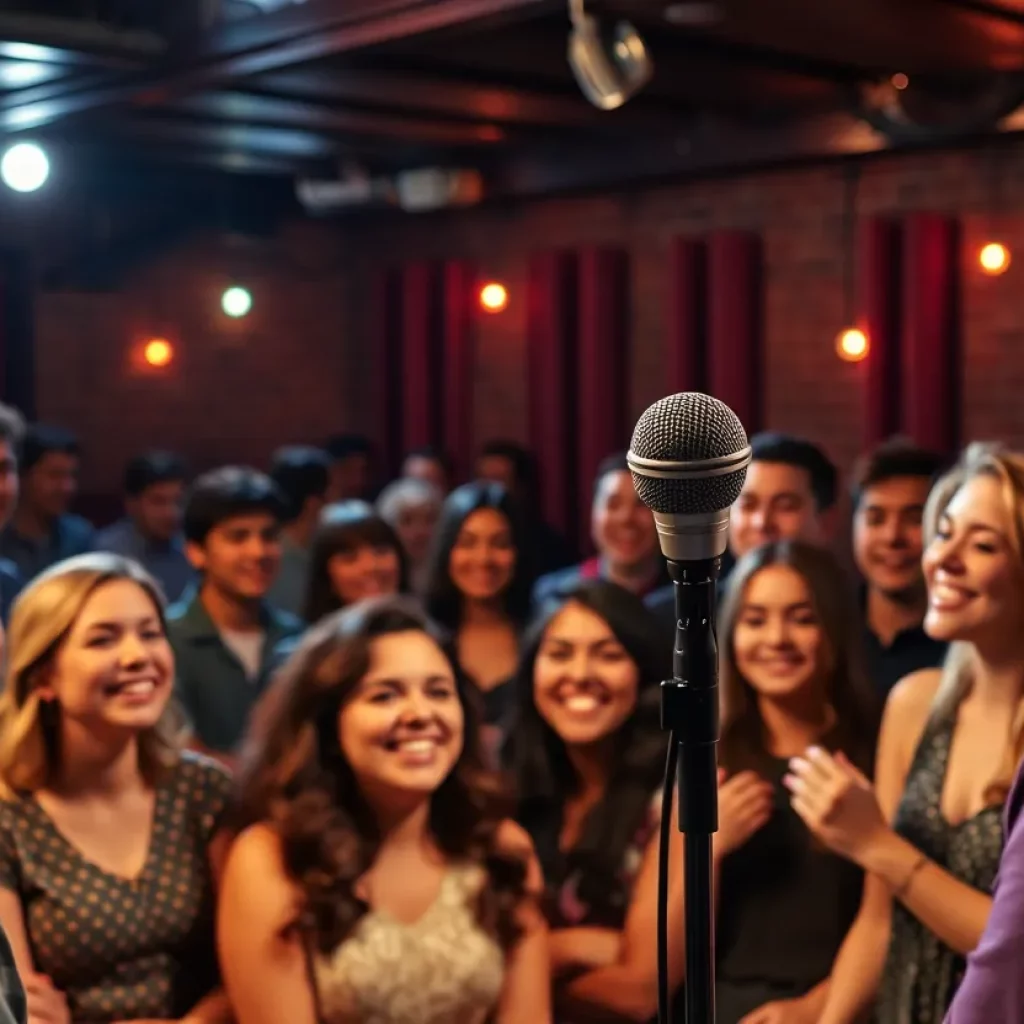 Audience enjoying a stand-up comedy performance in Charlotte