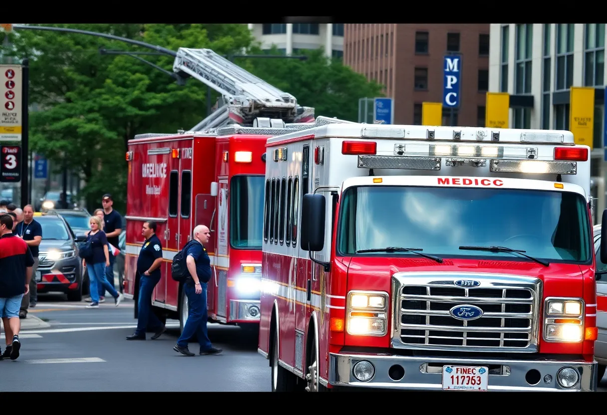 Charlotte emergency responders at work during an emergency call