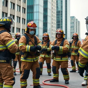 Firefighters training with advanced rescue techniques in Charlotte.