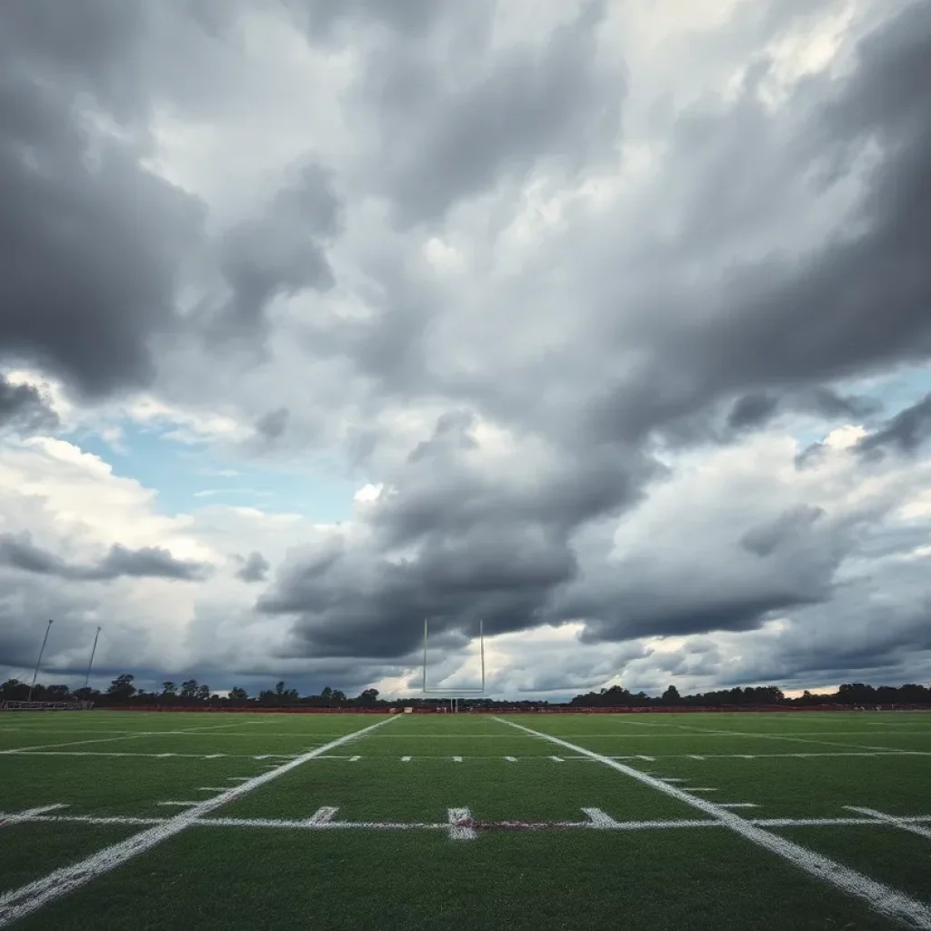 Charlotte's football team on the field during practice.