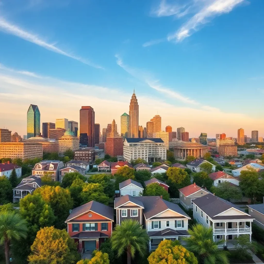 Overview of the Charlotte housing market with homes in an urban setting.