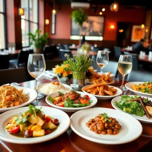 Diverse dishes served during Charlotte's Restaurant Week