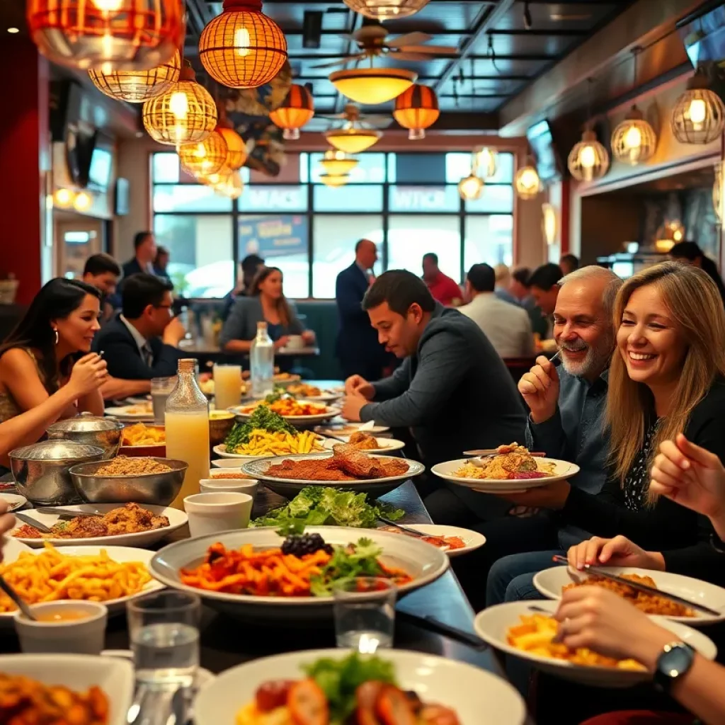 Diverse dishes being served at a Charlotte restaurant during the Queen's Feast.