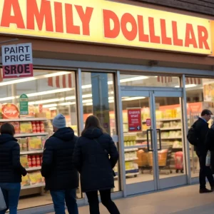 Family Dollar store with visible price tags