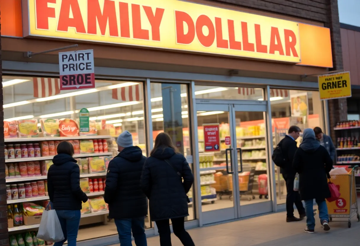 Family Dollar store with visible price tags