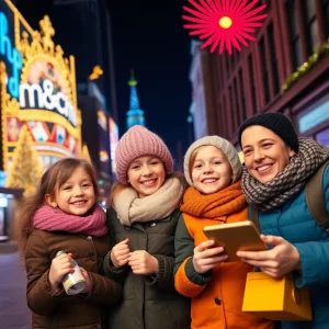 Family engaging in winter activities in Charlotte