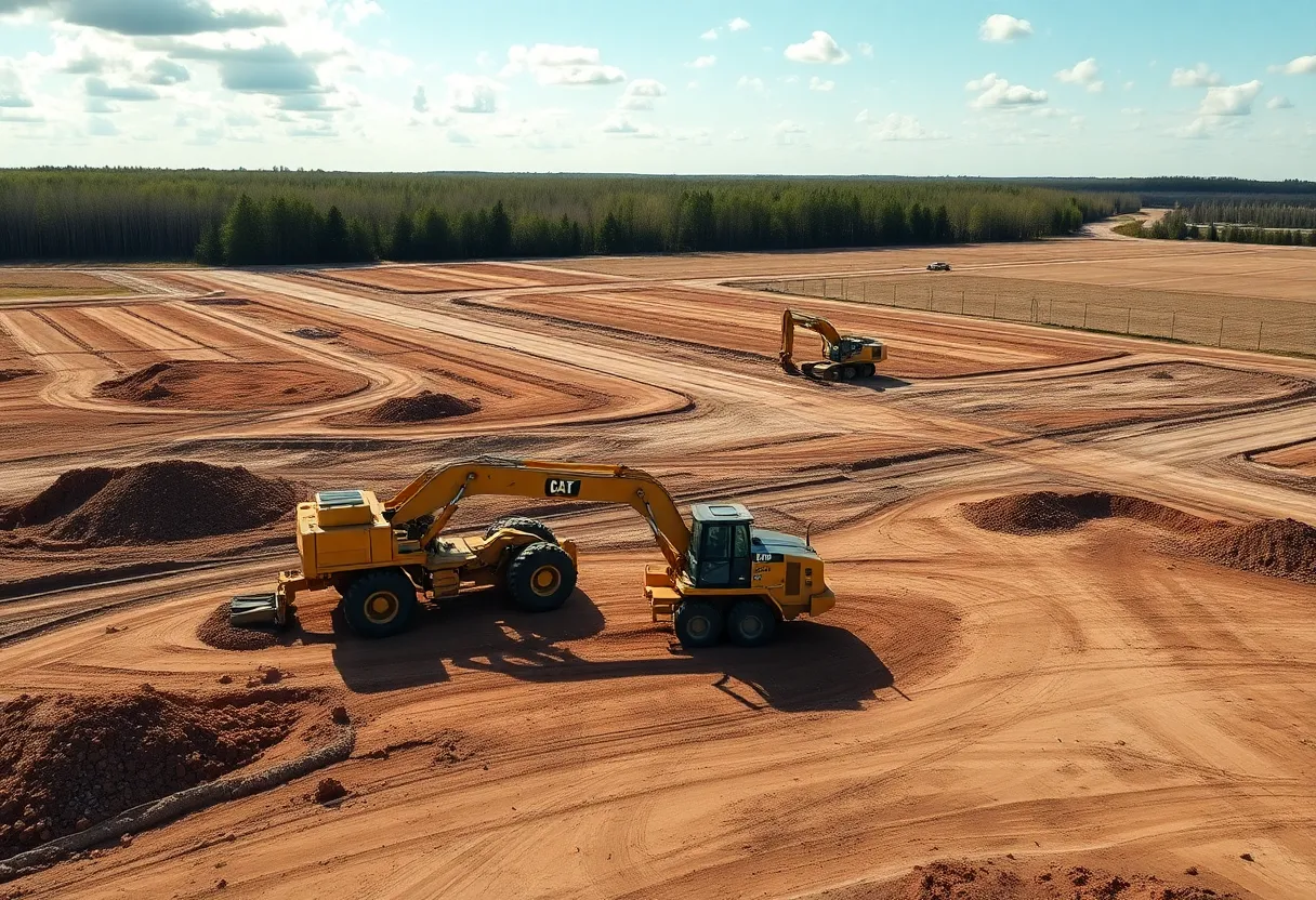Construction site of Microsoft's data center in Catawba County